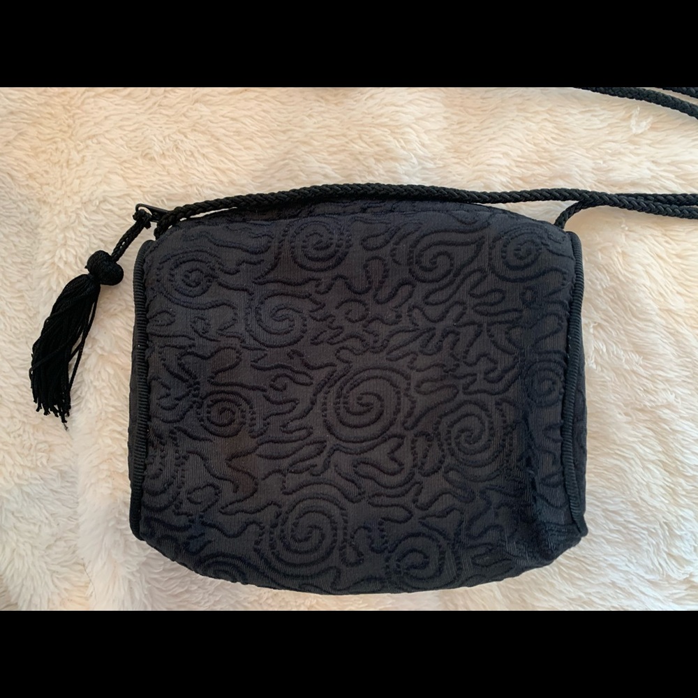 Vintage Black Embroidered Purse